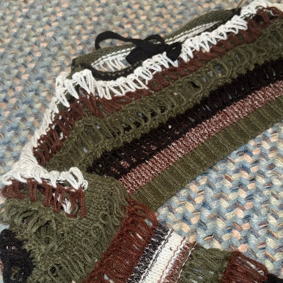 Knitted Striped crop top oversized sz M NEW! - Picture 3 of 9